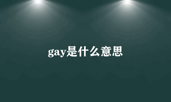 gay是什么意思