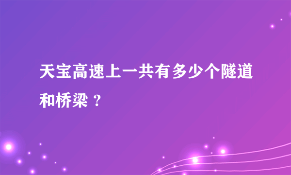 天宝高速上一共有多少个隧道和桥梁 ?