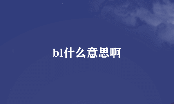 bl什么意思啊