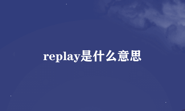 replay是什么意思