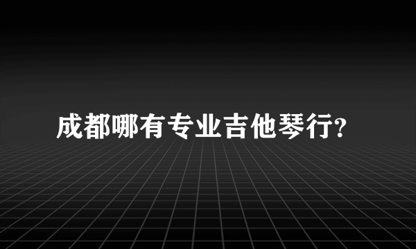 成都哪有专业吉他琴行？