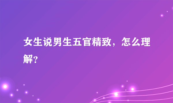 女生说男生五官精致，怎么理解？