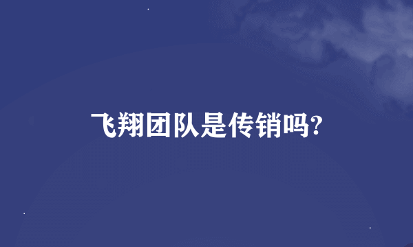 飞翔团队是传销吗?