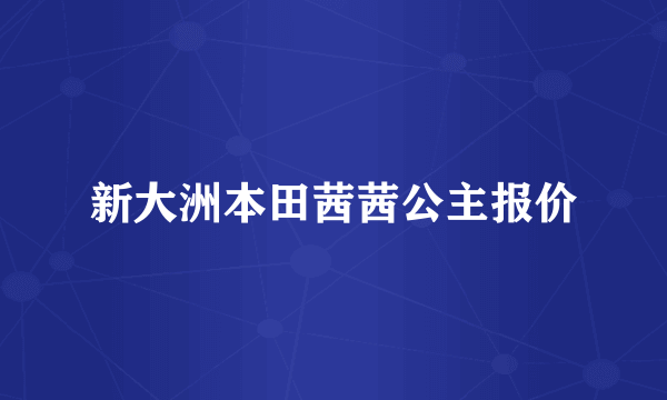 新大洲本田茜茜公主报价