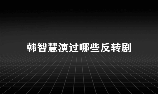 韩智慧演过哪些反转剧