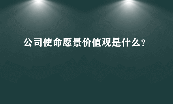 公司使命愿景价值观是什么？