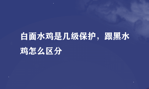 白面水鸡是几级保护，跟黑水鸡怎么区分