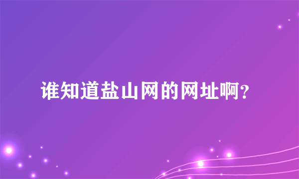 谁知道盐山网的网址啊？