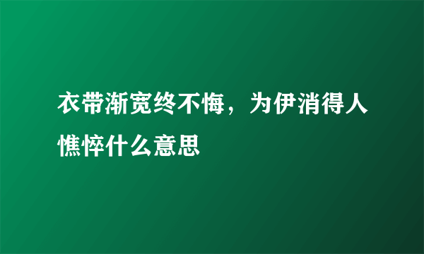 衣带渐宽终不悔，为伊消得人憔悴什么意思