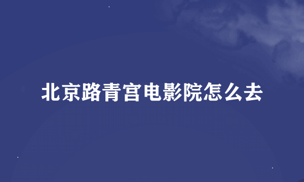 北京路青宫电影院怎么去