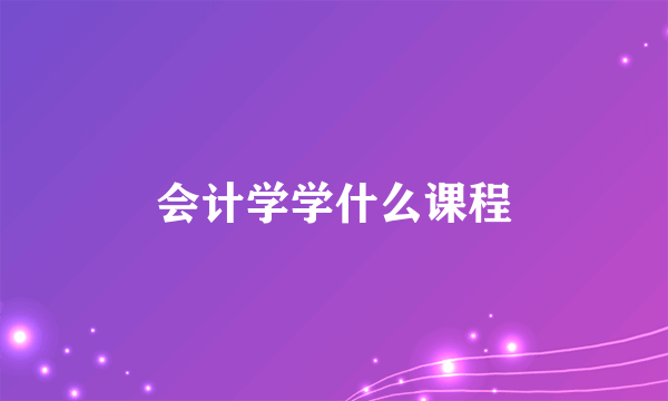 会计学学什么课程