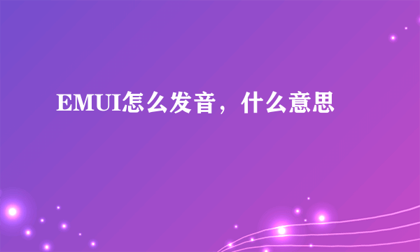 EMUI怎么发音，什么意思