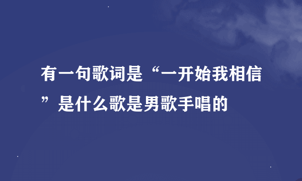 有一句歌词是“一开始我相信”是什么歌是男歌手唱的