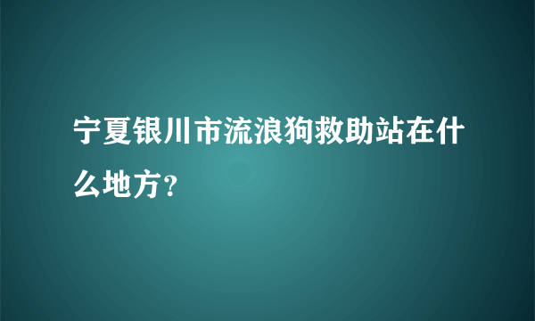 宁夏银川市流浪狗救助站在什么地方？