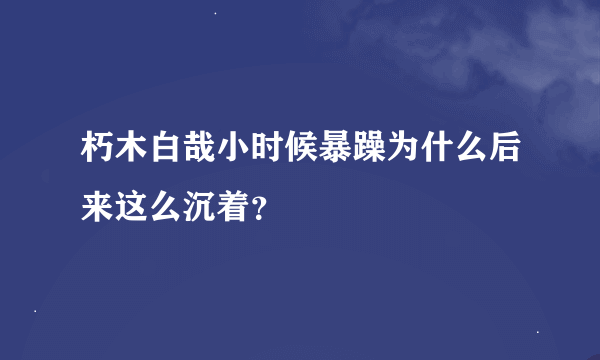 朽木白哉小时候暴躁为什么后来这么沉着？