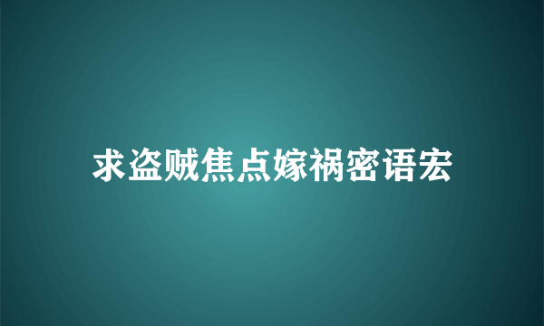 求盗贼焦点嫁祸密语宏