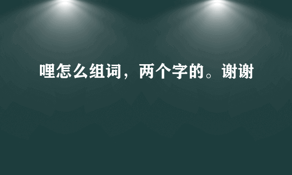 哩怎么组词，两个字的。谢谢