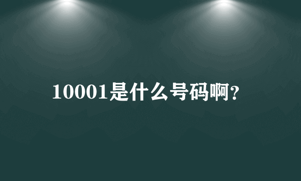 10001是什么号码啊？