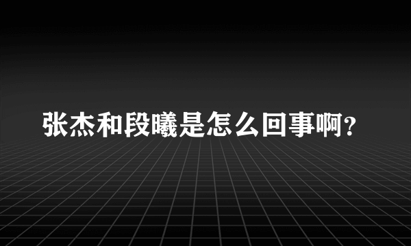 张杰和段曦是怎么回事啊？