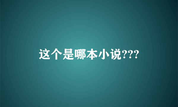 这个是哪本小说???