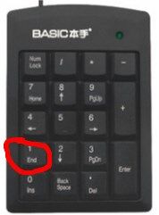 台式电脑“numpad1”是哪个键？