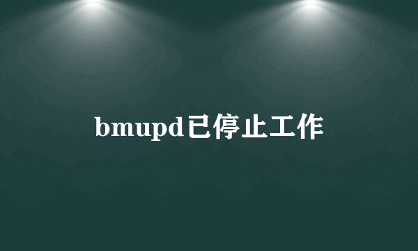 bmupd已停止工作