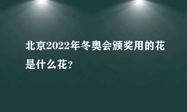 北京2022年冬奥会颁奖用的花是什么花？