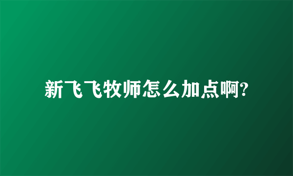 新飞飞牧师怎么加点啊?