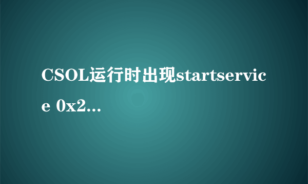 CSOL运行时出现startservice 0x204错误提示。