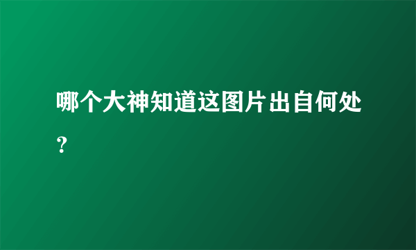 哪个大神知道这图片出自何处？