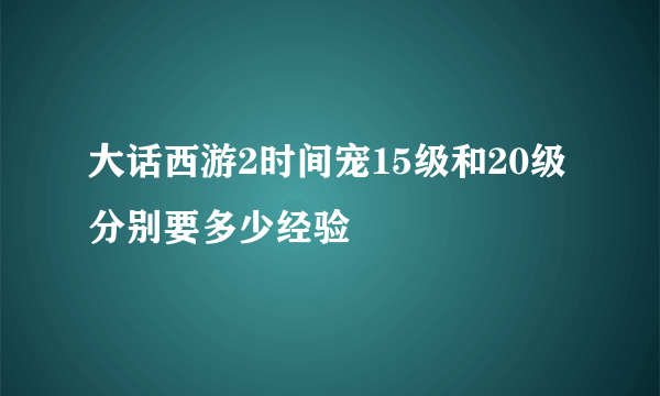 大话西游2时间宠15级和20级分别要多少经验