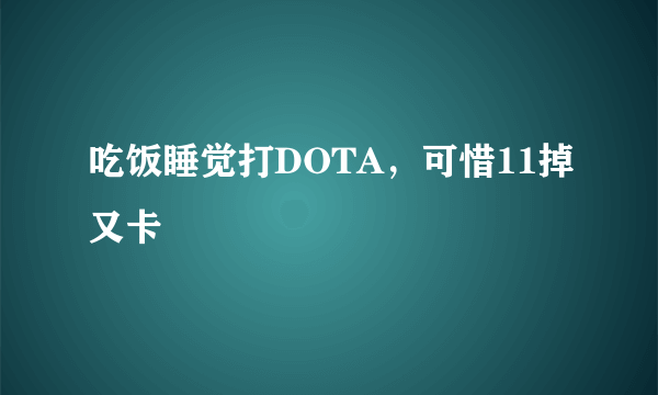 吃饭睡觉打DOTA，可惜11掉又卡