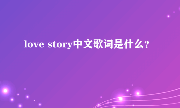 love story中文歌词是什么？