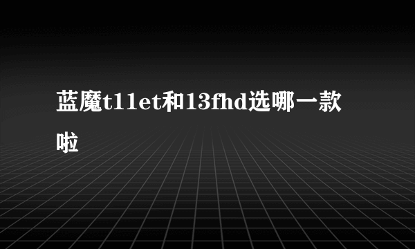 蓝魔t11et和13fhd选哪一款啦