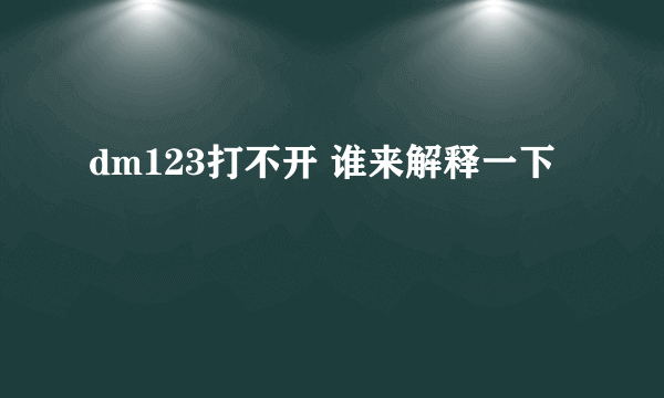 dm123打不开 谁来解释一下