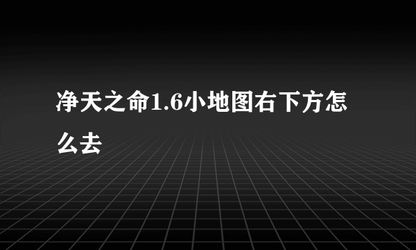 净天之命1.6小地图右下方怎么去