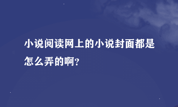 小说阅读网上的小说封面都是怎么弄的啊？