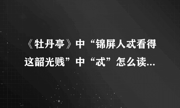 《牡丹亭》中“锦屏人忒看得这韶光贱”中“忒”怎么读？读音是什么