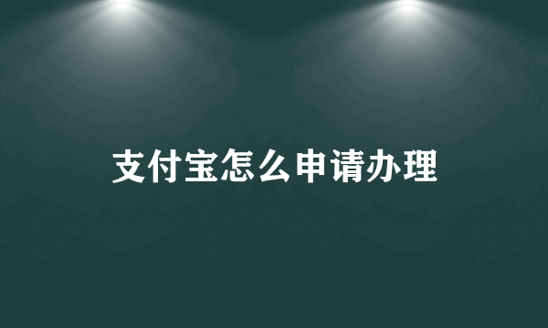 支付宝怎么申请办理