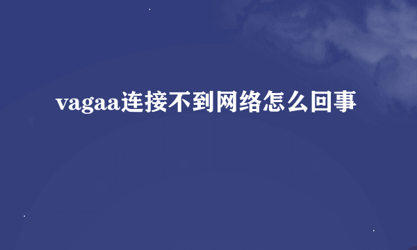 vagaa连接不到网络怎么回事