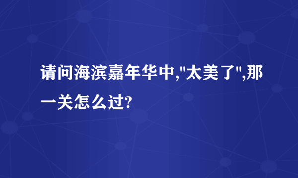 请问海滨嘉年华中,