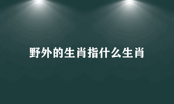 野外的生肖指什么生肖