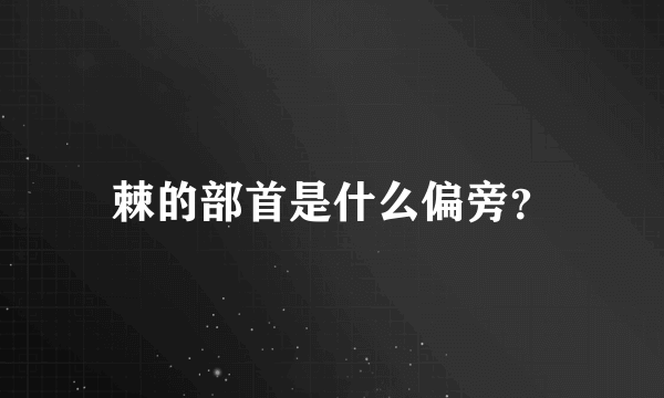 棘的部首是什么偏旁？