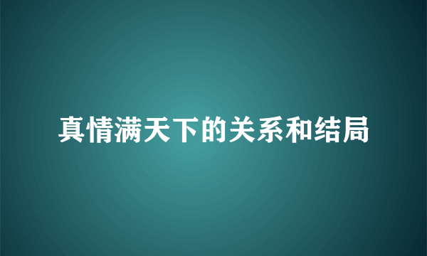 真情满天下的关系和结局