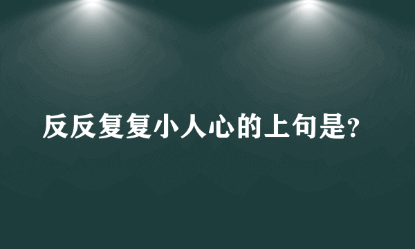 反反复复小人心的上句是？