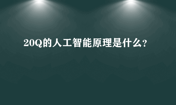 20Q的人工智能原理是什么？