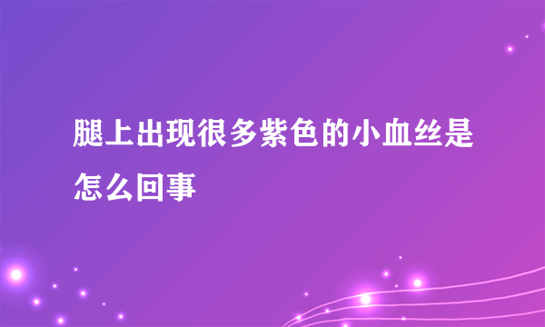 腿上出现很多紫色的小血丝是怎么回事