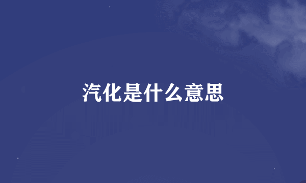 汽化是什么意思