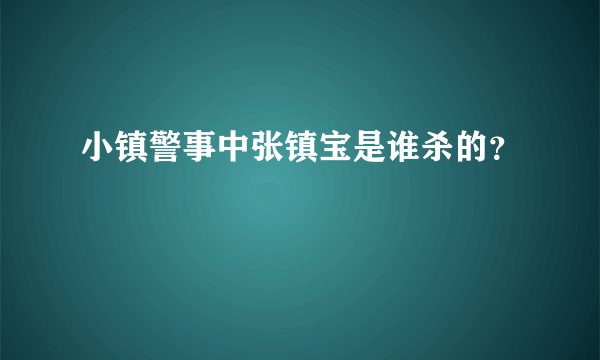 小镇警事中张镇宝是谁杀的？