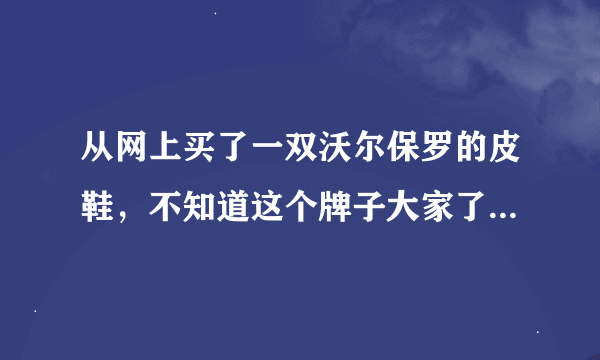 从网上买了一双沃尔保罗的皮鞋，不知道这个牌子大家了解吗？听说是美国品牌